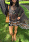 brown paisley mesh poncho *pre-order*