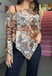 brown floral poncho