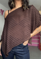 brown stripe poncho
