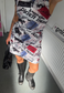 newsprint multiway cinch mini dress