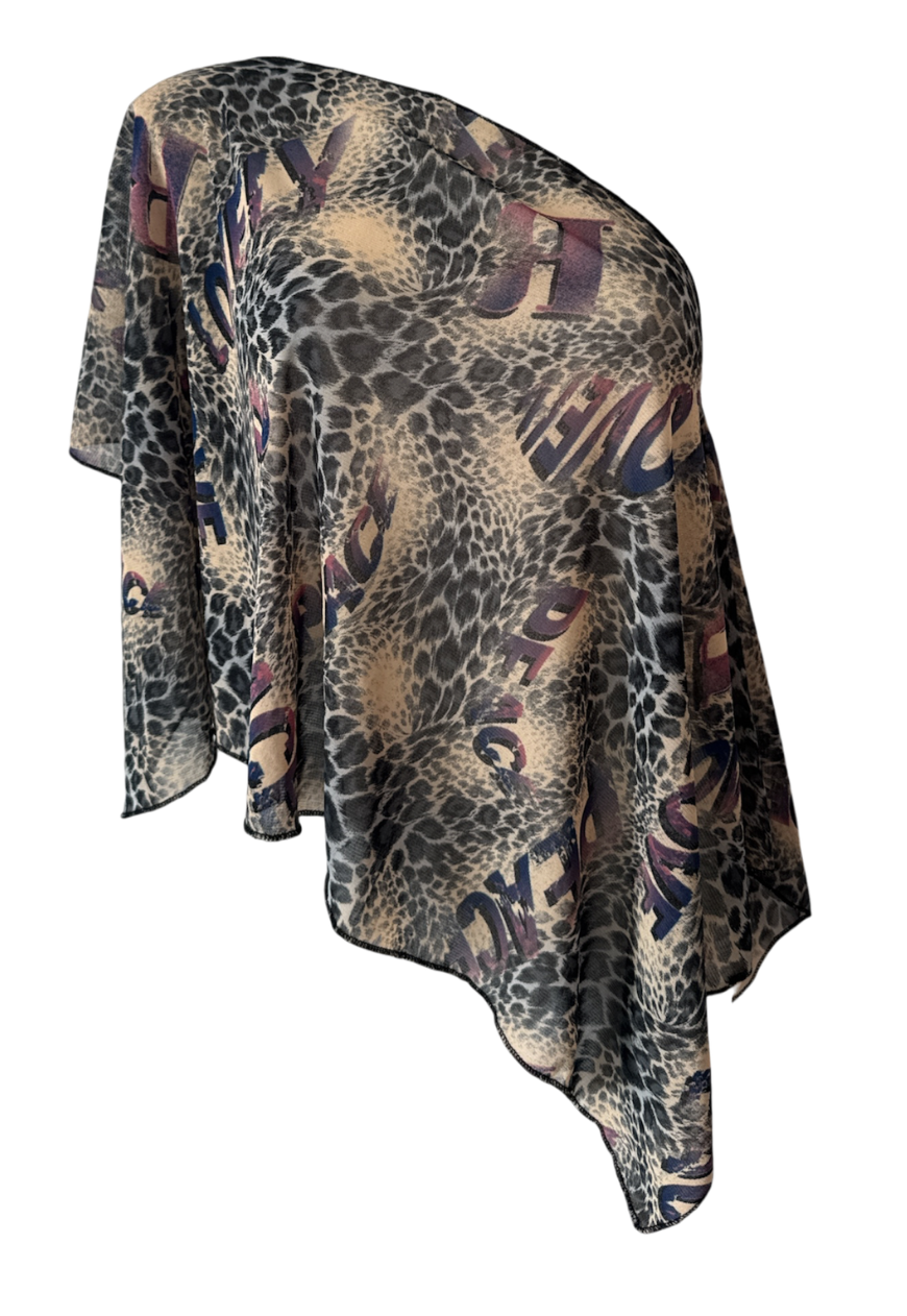 purple leopard poncho