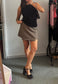 brown ruled wrap skirt *3rd gen*