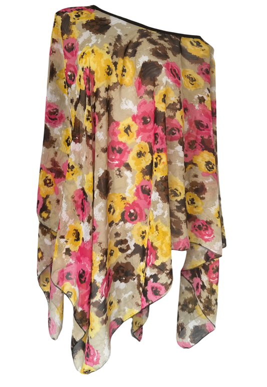 pink & yellow mesh poncho *pre-order*