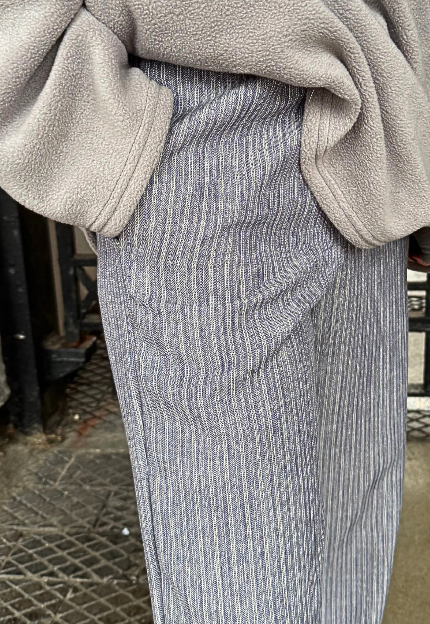 BLUE/GREY STRIPE STAPLE TROUSER