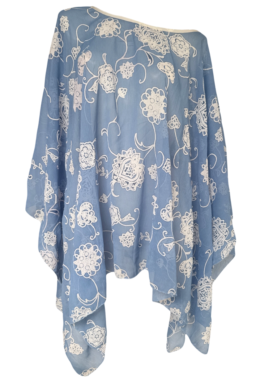 blue flower mesh poncho *launching 21.06.26 18:00BST*