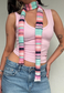 pastel plissé skinny scarf