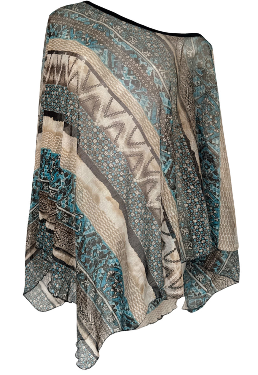 blue print mesh poncho *coming soon*