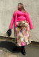 HOT PINK TEXTURED SKINNY SCARF