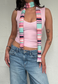 pastel plissé skinny scarf
