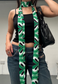GREEN SWIRL SKINNY SCARF