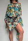 blue & green mesh poncho
