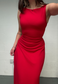 MULTIWAY RED CINCH MAXI DRESS