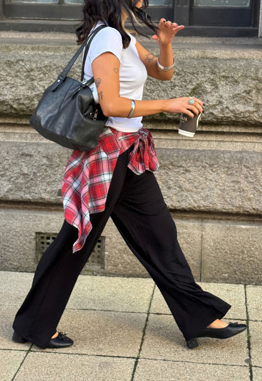 black soft trousers