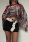 newspaper glitter poncho - short