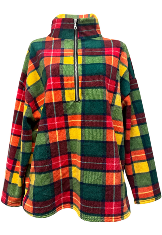 PLAID PRINT FLEECE