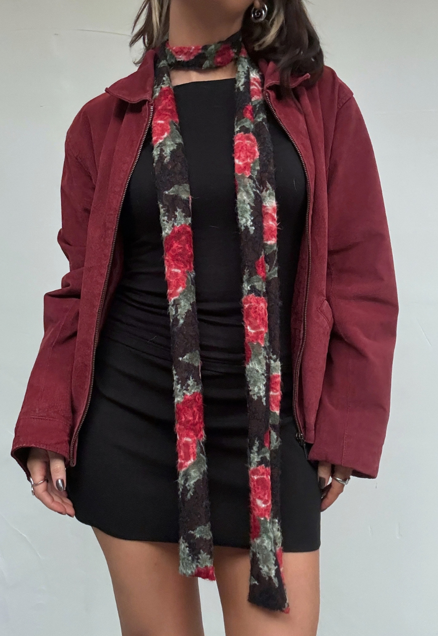black rose skinny scarf