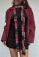 black rose skinny scarf