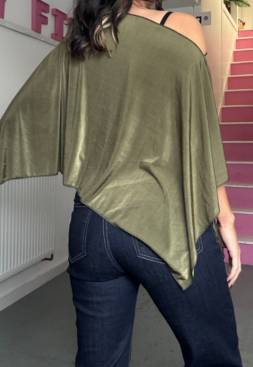 olive glow poncho