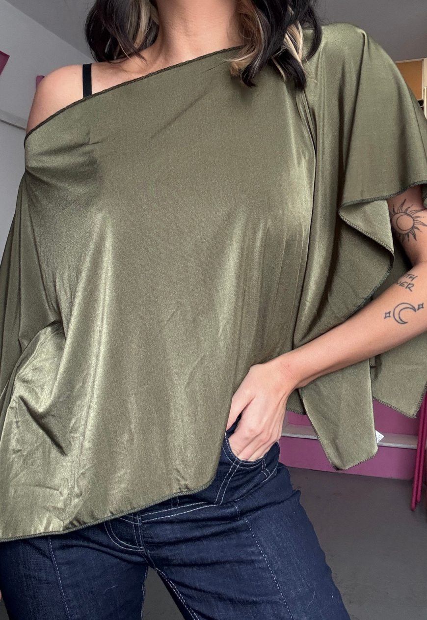 olive glow poncho