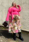 HOT PINK TEXTURED SKINNY SCARF