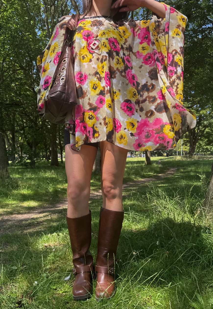 pink & yellow mesh poncho *coming soon*