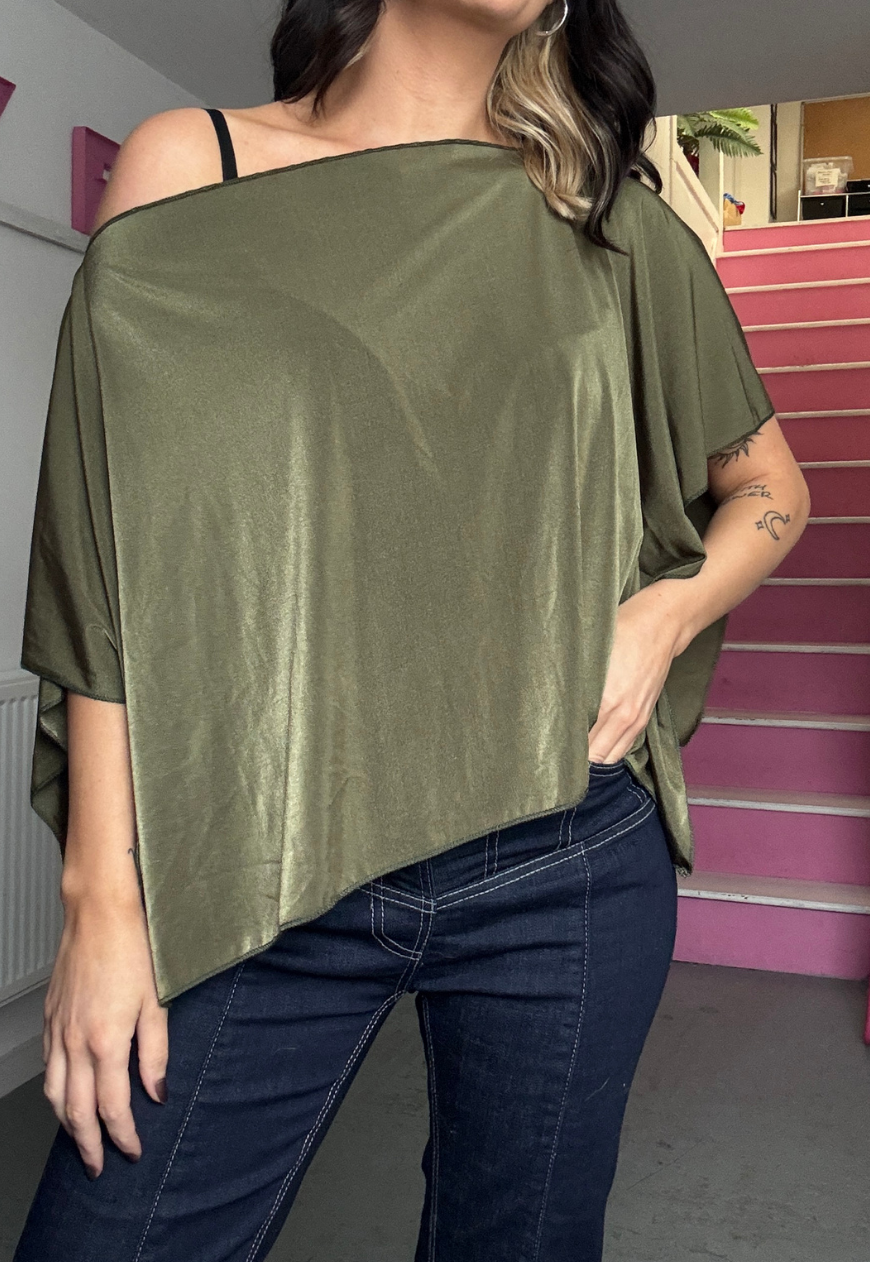 olive glow poncho