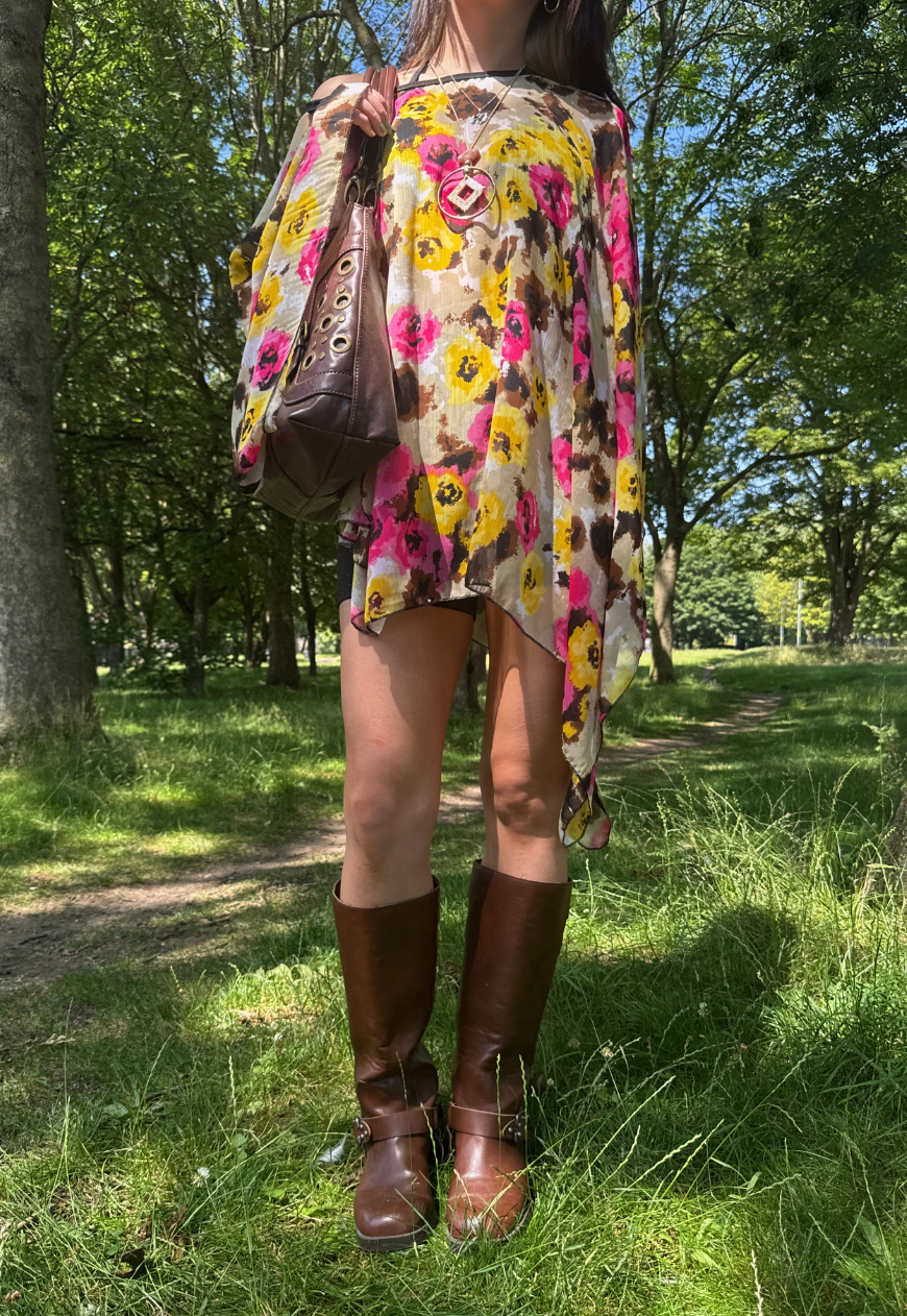 pink & yellow mesh poncho *coming soon*