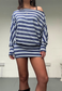 BLUE STRIPE SLOUCH DRESS