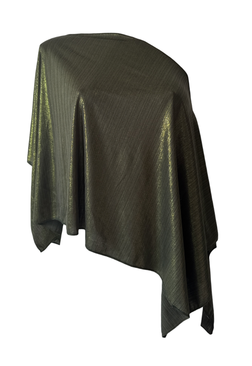 olive shimmer poncho