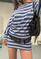 BLUE STRIPE SLOUCH DRESS