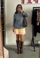 RHUBARB & CUSTARD HISSY KNIT MINI SKIRT