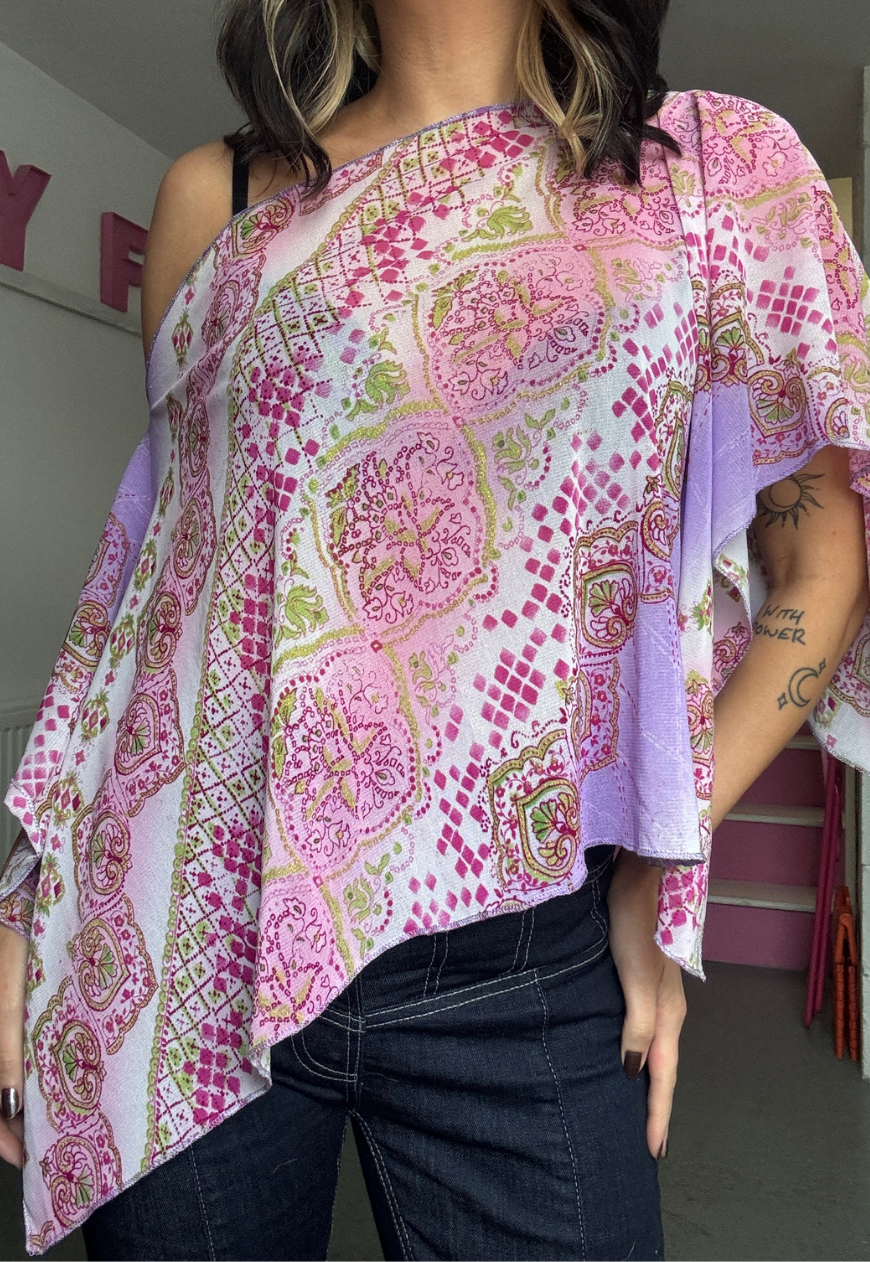 lilac glitter poncho