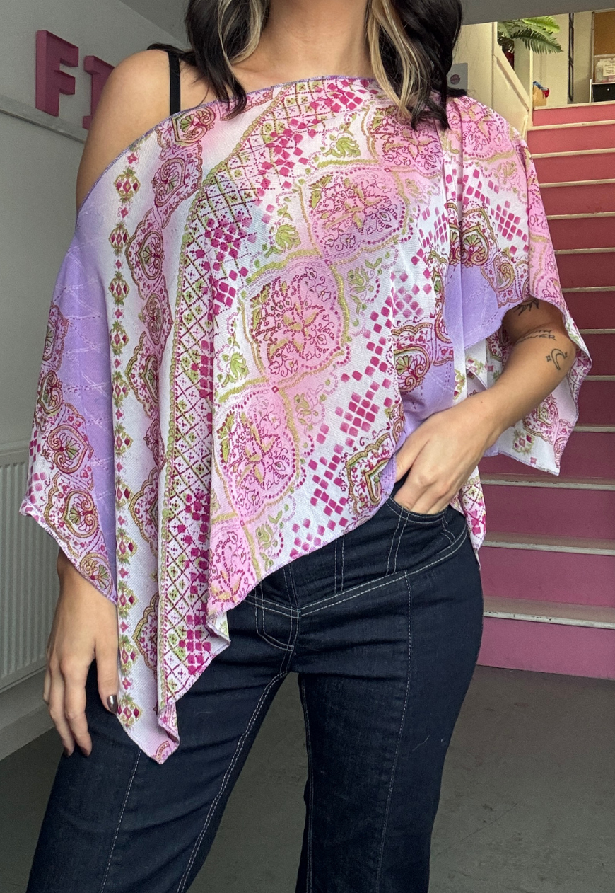 lilac glitter poncho