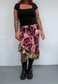pink/green asymmetric ruffle skirt
