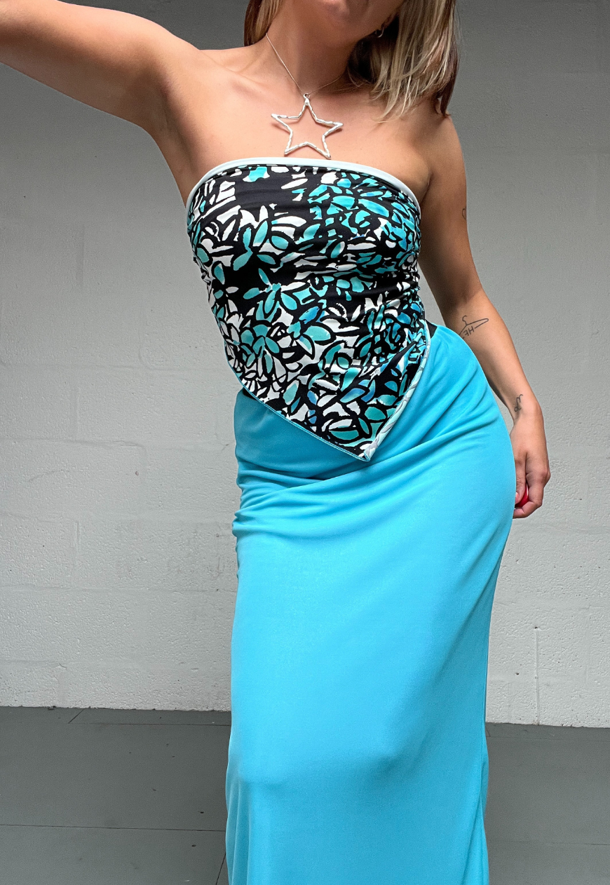 BLUE/PURPLE REVERSIBLE MAXI SKIRT