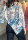 blue floral poncho