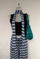 blue stripe skinny scarf