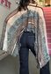 blue print poncho - short