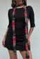black rose skinny scarf