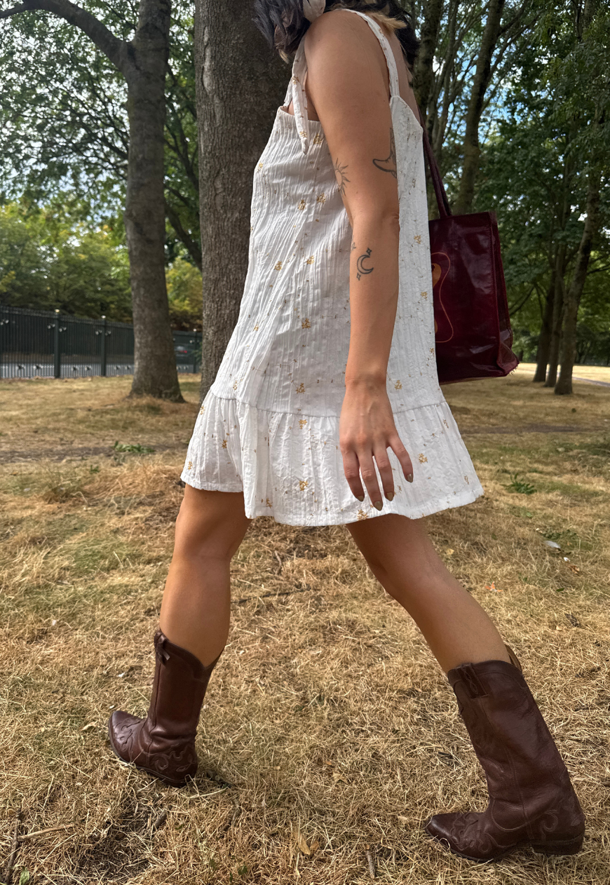white celestial ruffle dress *launching 06.08.26 18:00BST*