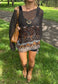 brown paisley mesh poncho *pre-order*