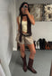 beige staple shorts