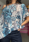 blue floral poncho