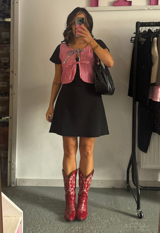 STRIPE/CHECK REVERSIBLE GILET