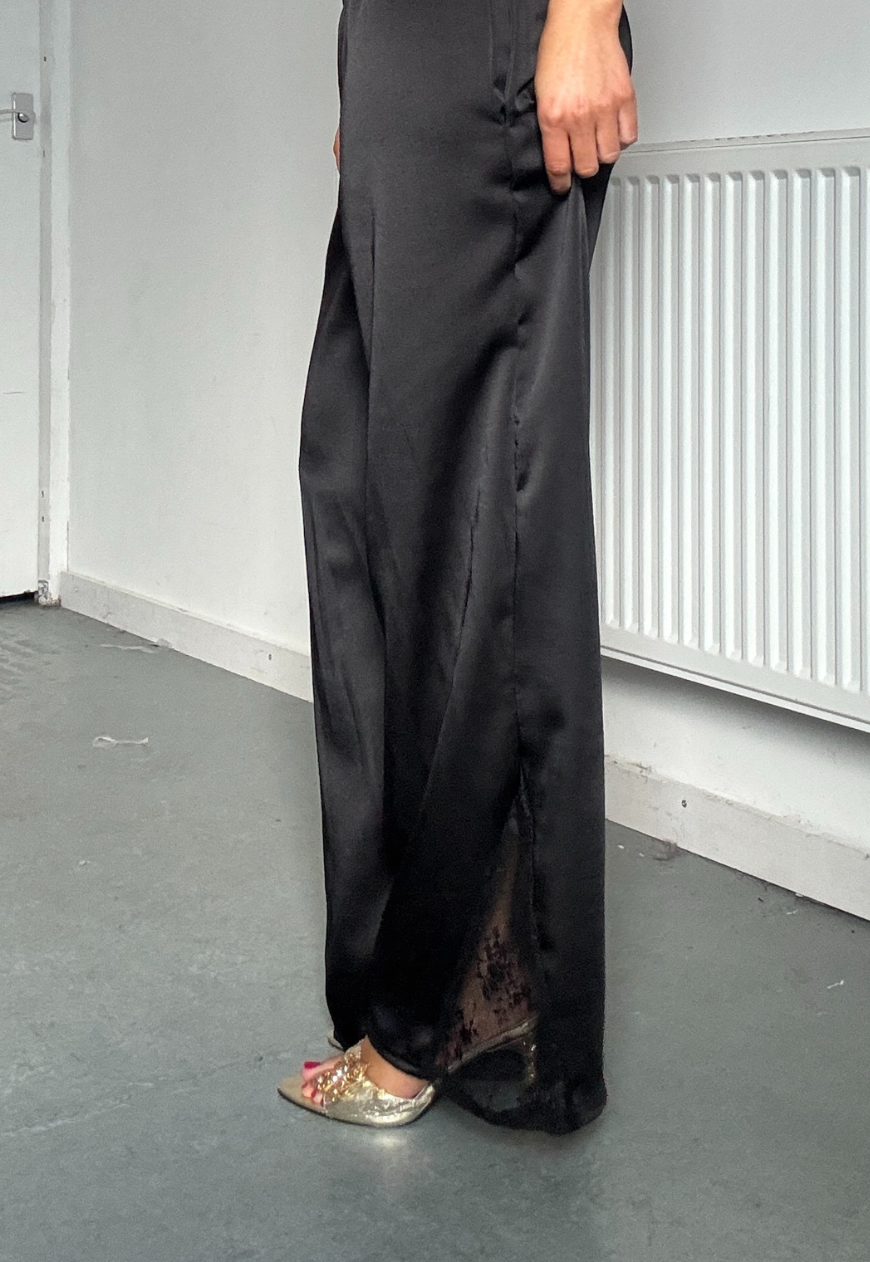 satin & lace straight leg trousers *pre-order*