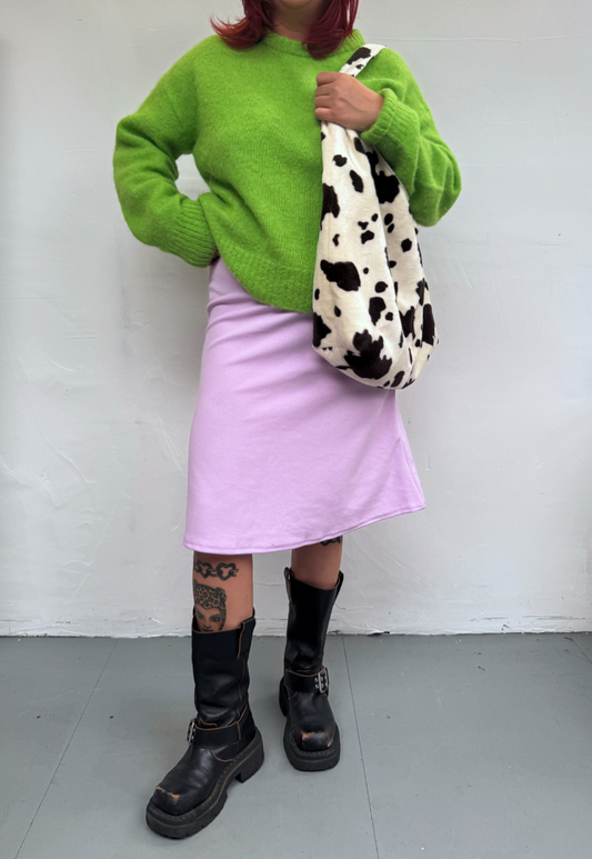 lilac midi skirt