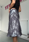 silver satin & lace midi skirt *coming soon*