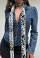 cream web skinny scarf