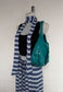 blue stripe skinny scarf
