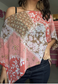 peach patchwork poncho
